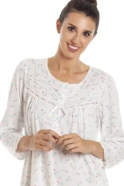 Camille Womens Classic Jersey Long Sleeve Ivory Floral Nightdress -Camille Sales Store camille womens classic jersey long sleeve ivory floral nightdress p3789 47874 medium