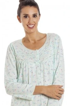 Camille Womens Classic Jersey Long Sleeve Mint Green Floral Nightdress -Camille Sales Store camille womens classic jersey long sleeve mint green floral nightdress p3788 47867 medium