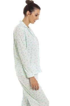 Camille Womens Classic Jersey Long Sleeve Mint Green Pyjama Set -Camille Sales Store camille womens classic jersey long sleeve mint green pyjama set p3786 47857 medium