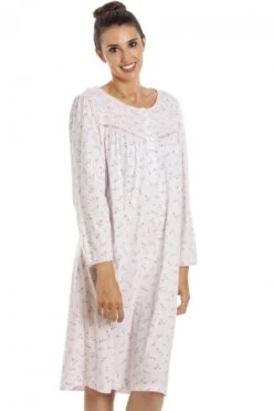 Camille Womens Classic Jersey Long Sleeve Pink Floral Nightdress -Camille Sales Store camille womens classic jersey long sleeve pink floral nightdress p3787 47862 medium