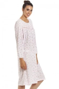 Camille Womens Classic Jersey Long Sleeve Pink Floral Nightdress -Camille Sales Store camille womens classic jersey long sleeve pink floral nightdress p3787 47863 medium