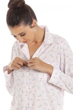 Camille Womens Classic Jersey Long Sleeve Pink Pyjama Set -Camille Sales Store camille womens classic jersey long sleeve pink pyjama set p3785 47854 medium