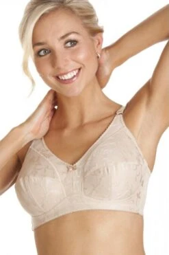 Camille Womens Cotton Comfort Non Wire Soft Cup Beige Bra