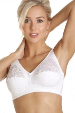 Camille Womens Cotton Lined Soft Comfort White Bra