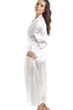 Camille Womens Cream Luxury Satin Dressing Gown -Camille Sales Store camille womens cream luxury satin dressing gown p2903 17541 medium