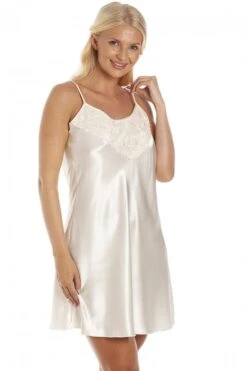 Camille Womens Cream Short Thin Strap Satin Chemise 11 Camille Womens Cream Short Thin Strap Satin Chemise -Camille Sales Store camille womens cream short thin strap satin chemise p3903 54110 medium