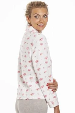 Camille Womens Floral Print Ivory Mock Quilt Bed Jacket -Camille Sales Store camille womens floral print ivory mock quilt bed jacket p3923 57697 medium
