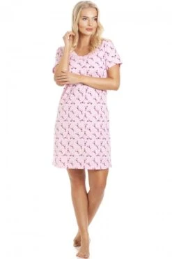 Camille Womens Floral Print Pink Nightdress