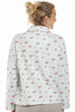 Camille Womens Floral Print Turquoise Mock Quilt Bed Jacket -Camille Sales Store camille womens floral print turquoise mock quilt bed jacket p3922 57687 medium