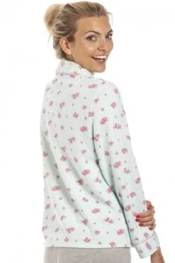 Camille Womens Floral Print Turquoise Mock Quilt Bed Jacket -Camille Sales Store camille womens floral print turquoise mock quilt bed jacket p3922 57688 medium