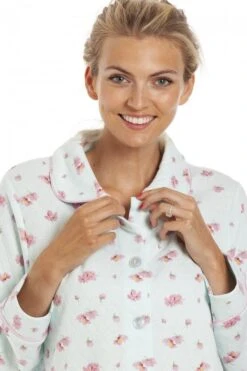 Camille Womens Floral Print Turquoise Mock Quilt Bed Jacket -Camille Sales Store camille womens floral print turquoise mock quilt bed jacket p3922 57689 medium