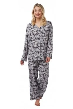 Camille Camille Womens Floral Printed Viscose Pyjama Set