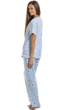Camille Womens Full Length Floral Print Spandex Pyjama Set Blue Floral 10 Camille Womens Full Length Floral Print Spandex Pyjama Set Blue Floral -Camille Sales Store camille womens full length floral print spandex pyjama set blue floral p3929 55983 medium