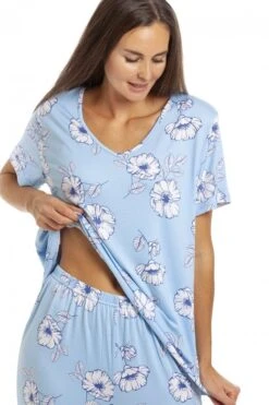 Camille Womens Full Length Floral Print Spandex Pyjama Set Blue Floral 12 Camille Womens Full Length Floral Print Spandex Pyjama Set Blue Floral -Camille Sales Store camille womens full length floral print spandex pyjama set blue floral p3929 55989 medium
