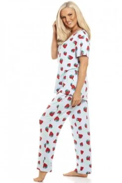 Camille Womens Full Length Floral Print Spandex Pyjama Set Blue -Camille Sales Store camille womens full length floral print spandex pyjama set blue p3928 59541 medium