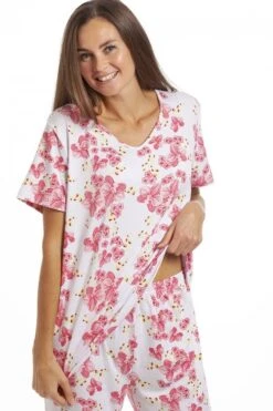 Camille Womens Full Length Floral Print Spandex Pyjama Set Pink Floral -Camille Sales Store camille womens full length floral print spandex pyjama set pink floral p3927 55929 medium
