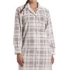 Camille Womens Grey Checkered Fleece Button Front Nightshirt -Camille Sales Store camille womens grey checkered fleece button front nightshirt p2241 9029 medium