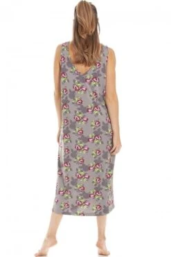 Camille Womens Grey Floral Print Spandex Knee Length Chemise -Camille Sales Store camille womens grey floral print spandex knee length chemise p3628 43254 medium