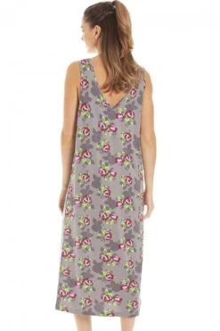 Camille Womens Grey Floral Print Spandex Knee Length Chemise -Camille Sales Store camille womens grey floral print spandex knee length chemise p3628 43257 medium