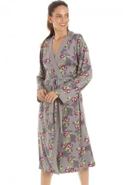 Camille Womens Grey Floral Print Spandex Knee Length Wrap -Camille Sales Store camille womens grey floral print spandex knee length wrap p3633 43344 medium