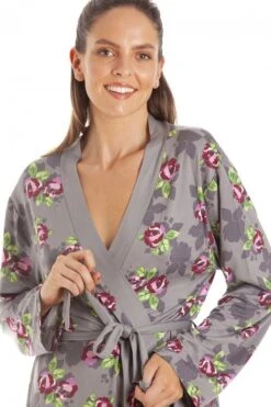 Camille Womens Grey Floral Print Spandex Knee Length Wrap -Camille Sales Store camille womens grey floral print spandex knee length wrap p3633 43350 medium