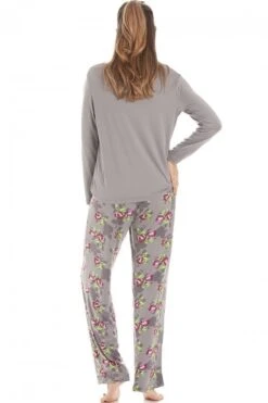 Camille Womens Grey Floral Print Spandex Pyjamas -Camille Sales Store camille womens grey floral print spandex pyjamas p3642 43509 medium