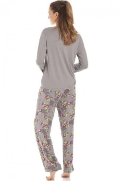 Camille Womens Grey Floral Print Spandex Pyjamas -Camille Sales Store camille womens grey floral print spandex pyjamas p3642 43512 medium