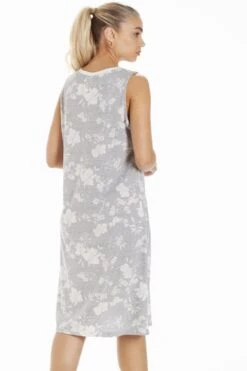Camille Womens Grey Lightweight White Floral Sleeveless Nightdress -Camille Sales Store camille womens grey lightweight white floral sleeveless nightdress p3725 49707 medium