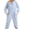 Camille Camille Womens Heart Print Onesie Blue
