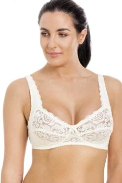 Camille Womens Ivory Non Wired Soft Cup Lace Bra