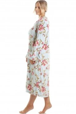 Camille Womens Katie Blue Floral Zip Robe -Camille Sales Store camille womens katie blue floral zip robe p3662 44202 medium