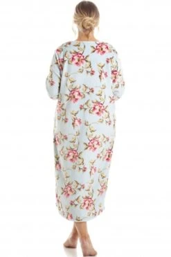 Camille Womens Katie Blue Floral Zip Robe -Camille Sales Store camille womens katie blue floral zip robe p3662 44205 medium