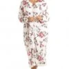 Camille Womens Katie Ivory Floral Zip Robe