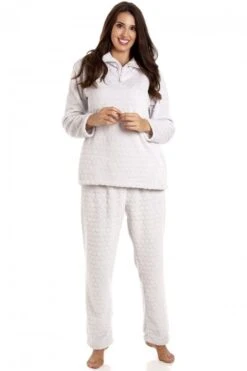 Camille Camille Womens Light Grey Spot Pyjama Set