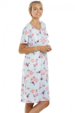 Camille Womens Lightweight Floral Print Nightdress Light Blue Floral -Camille Sales Store camille womens lightweight floral print nightdress light blue floral p3995 65174 medium