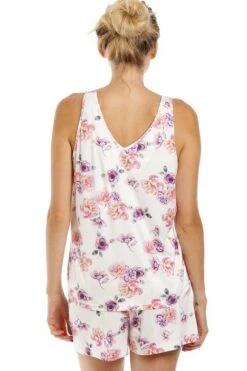 Camille Womens Lightweight Floral Print Short Pyjama Set Cream Floral -Camille Sales Store camille womens lightweight floral print short pyjama set cream floral p3991 64948 medium