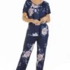 Camille Womens Lightweight Floral Print Short Sleeve Pyjama Set Blue Floral -Camille Sales Store camille womens lightweight floral print short sleeve pyjama set blue floral p3987 64723 medium