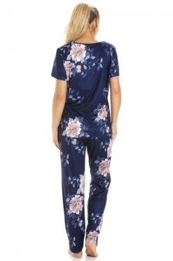 Camille Womens Lightweight Floral Print Short Sleeve Pyjama Set Blue Floral -Camille Sales Store camille womens lightweight floral print short sleeve pyjama set blue floral p3987 64725 medium