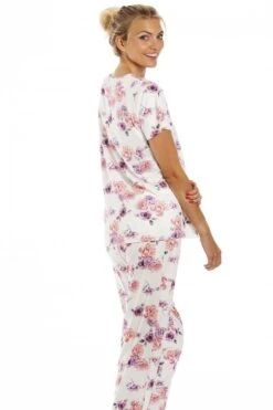Camille Womens Lightweight Floral Print Short Sleeve Pyjama Set Cream Floral 10 Camille Womens Lightweight Floral Print Short Sleeve Pyjama Set Cream Floral -Camille Sales Store camille womens lightweight floral print short sleeve pyjama set cream floral p3988 64786 medium
