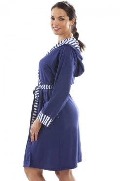 Camille Womens Lightweight Hooded Dressing Gown Navy -Camille Sales Store camille womens lightweight hooded dressing gown navy p3732 46338 medium