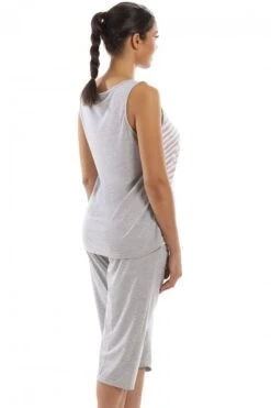 Camille Womens Lightweight Striped Capri Bottom Pyjama Set Grey 8 Camille Womens Lightweight Striped Capri Bottom Pyjama Set Grey -Camille Sales Store camille womens lightweight striped capri bottom pyjama set grey p3752 46761 medium