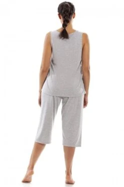 Camille Womens Lightweight Striped Capri Bottom Pyjama Set Grey 9 Camille Womens Lightweight Striped Capri Bottom Pyjama Set Grey -Camille Sales Store camille womens lightweight striped capri bottom pyjama set grey p3752 46764 medium