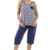 Camille Womens Lightweight Striped Capri Bottom Pyjama Set Navy -Camille Sales Store camille womens lightweight striped capri bottom pyjama set navy p3753 46740 medium
