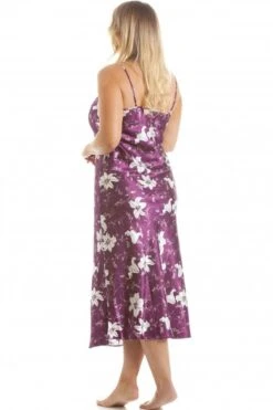 Camille Womens Lilly Floral Plum Satin Chemise -Camille Sales Store camille womens lilly floral plum satin chemise p3653 43985 medium