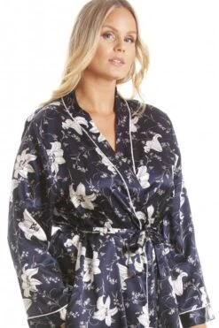 Camille Womens Lily Floral Navy Print Long Length Wrap -Camille Sales Store camille womens lily floral navy print long length wrap p3660 44129 medium