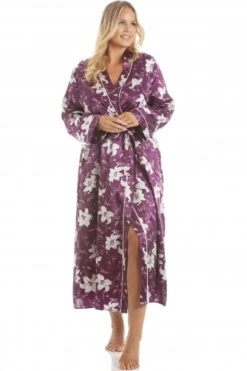 Camille Womens Lily Floral Plum Print Long Length Wrap