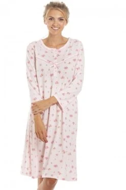 Camille Womens Long Sleeve Floral Nightdress