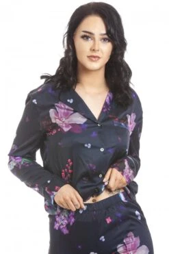 Camille Womens Long Sleeve Floral Satin Pyjama Set Purple 9 Camille Womens Long Sleeve Floral Satin Pyjama Set Purple -Camille Sales Store camille womens long sleeve floral satin pyjama set purple p3736 46445 medium