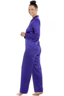 Camille Camille Womens Long Sleeve Plain Satin Pyjama Set Purple -Camille Sales Store camille womens long sleeve plain satin pyjama set purple p3738 46501 medium