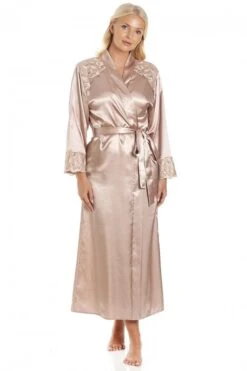 Camille Womens Luxury Mocha Satin Wrap